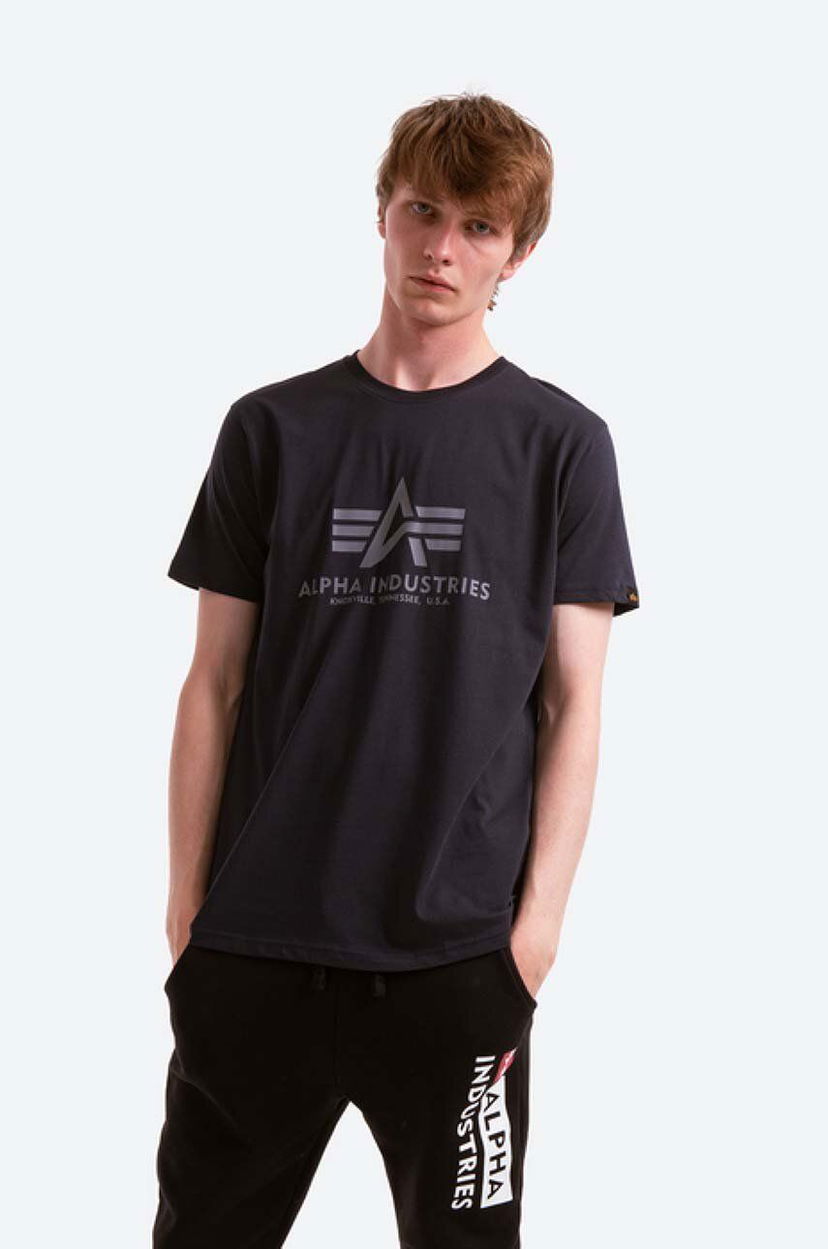 Тениска Alpha Industries Basic T-Shirt With Print Синьо | 100501.07