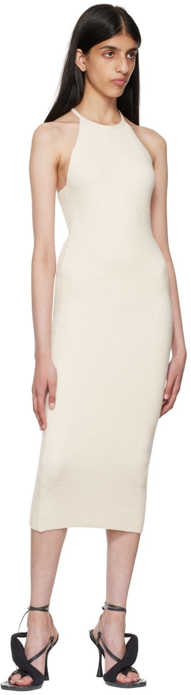 Pокля Helmut Lang Helmut Lang Beaded Tank Midi Dress Бяло | M05HW702, 3