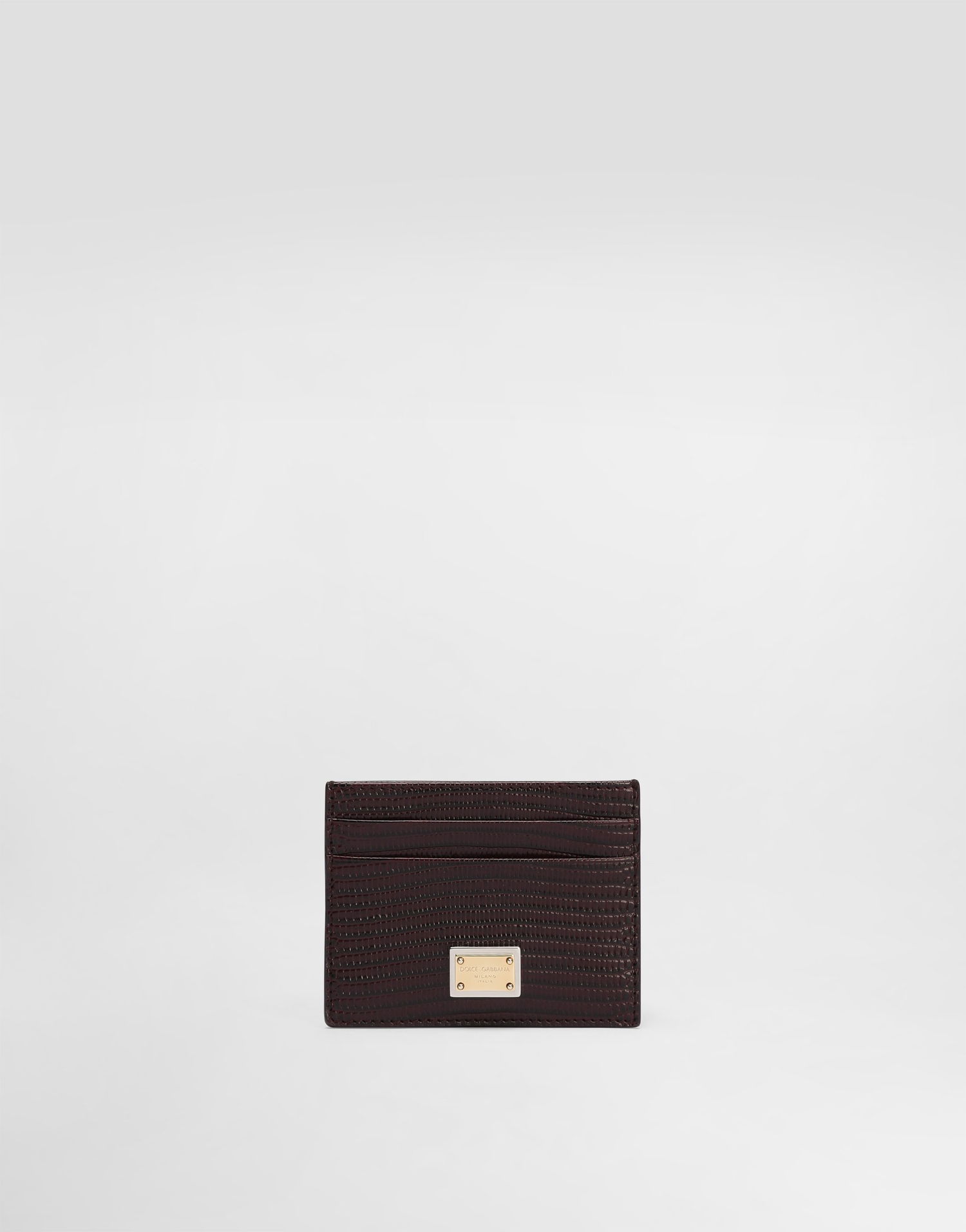 Портфейл Dolce & Gabbana Dolce & Gabbana Iguana-Print Leather Card Holder Кафяво | BI0330A109580342, 0