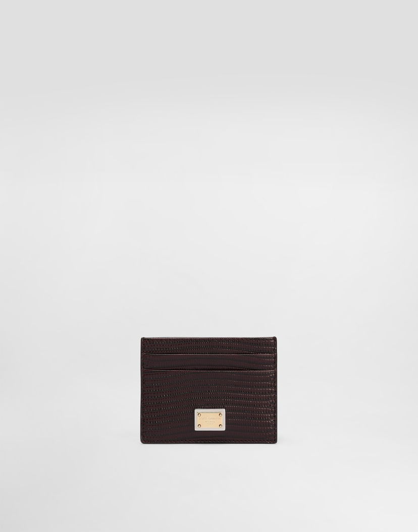 Портфейл Dolce & Gabbana Dolce & Gabbana Iguana-Print Leather Card Holder Кафяво | BI0330A109580342