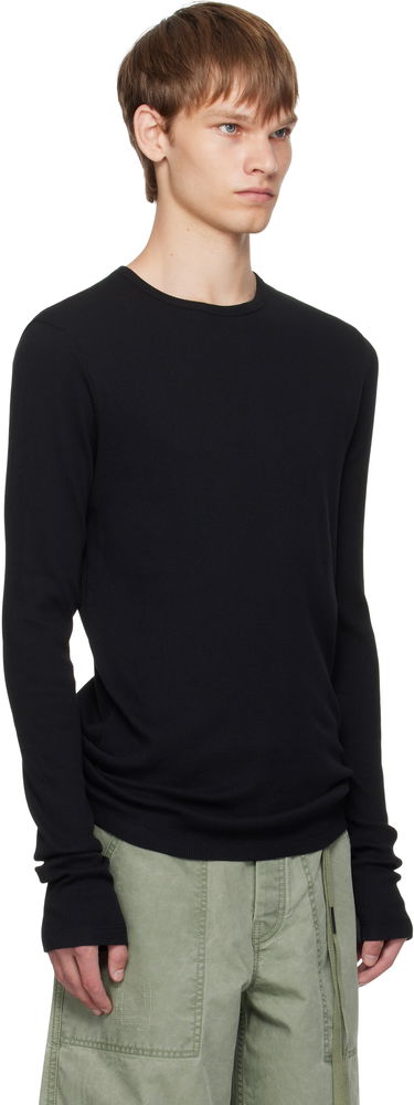 Тениска Ann Demeulemeester Ann Demeulemeester Greg Thermal Long Sleeve T-Shirt Черно | B0011646-FA659-099, 1