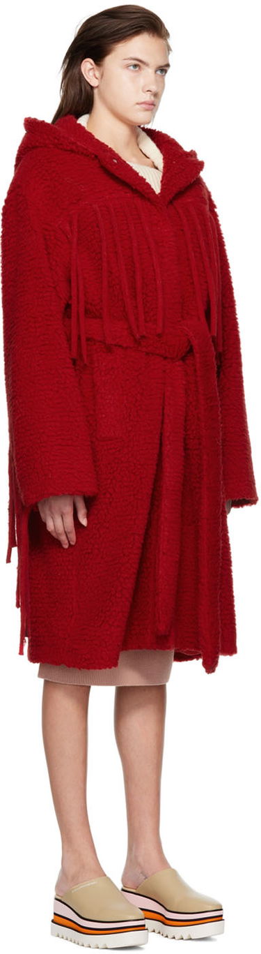 Палта Stella McCartney Stella McCartney Women's Hooded Teddy Coat Червено | 6800063AU606, 1