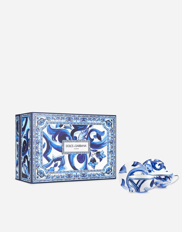 Dolce & Gabbana Gift Box With 2 Porcelain Teacups With Saucers