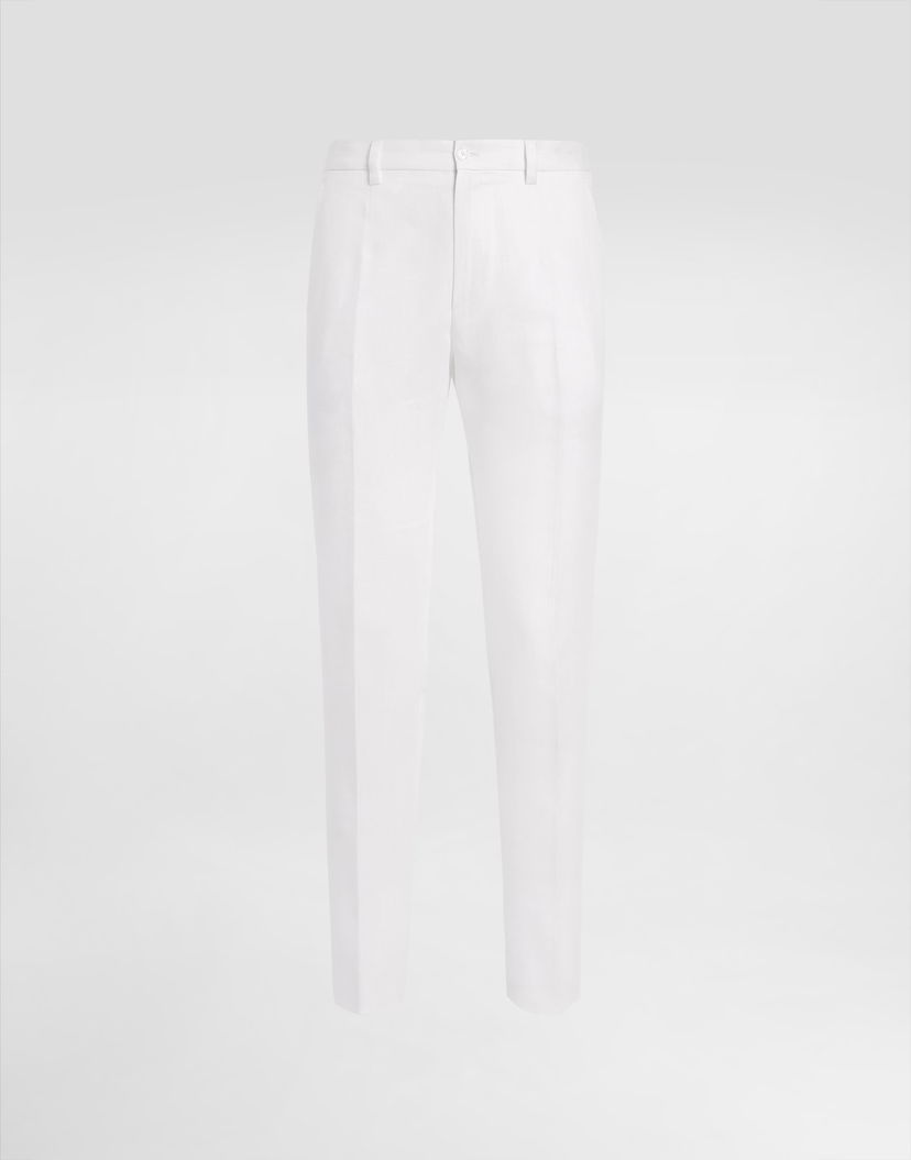 Панталони Dolce & Gabbana Tailored Linen Pants Бяло | GY6IETGJ072W0111