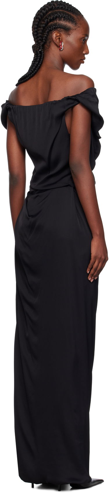 Pокля Vivienne Westwood Vivienne Westwood Ginnie Amber Off-The-Shoulder Maxi Dress Черно | 1101039N-W012Y-, 2