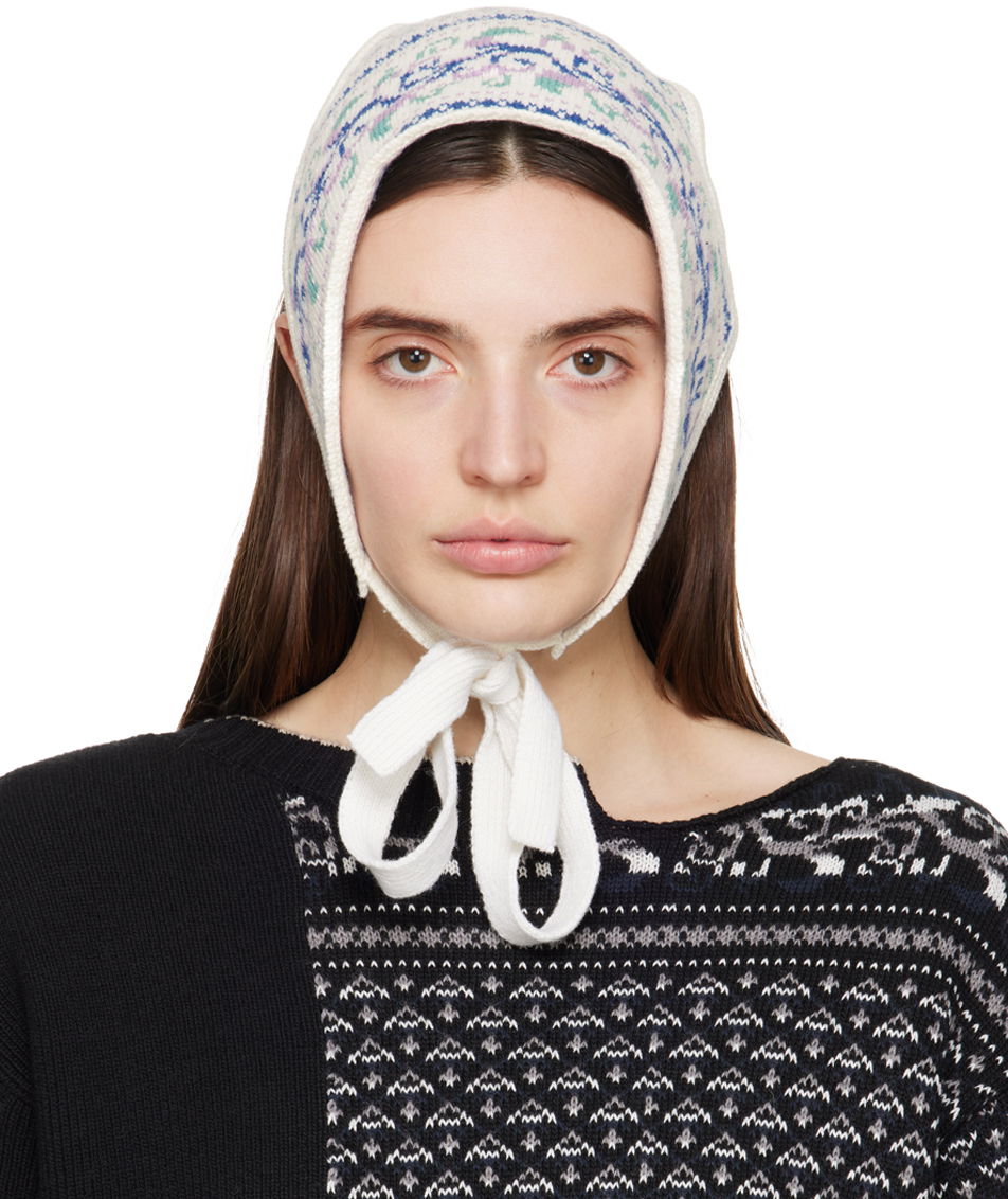 Шапка Maison Margiela MM6 Graphic Beanie Бяло | S52TF0029 S18451, 0