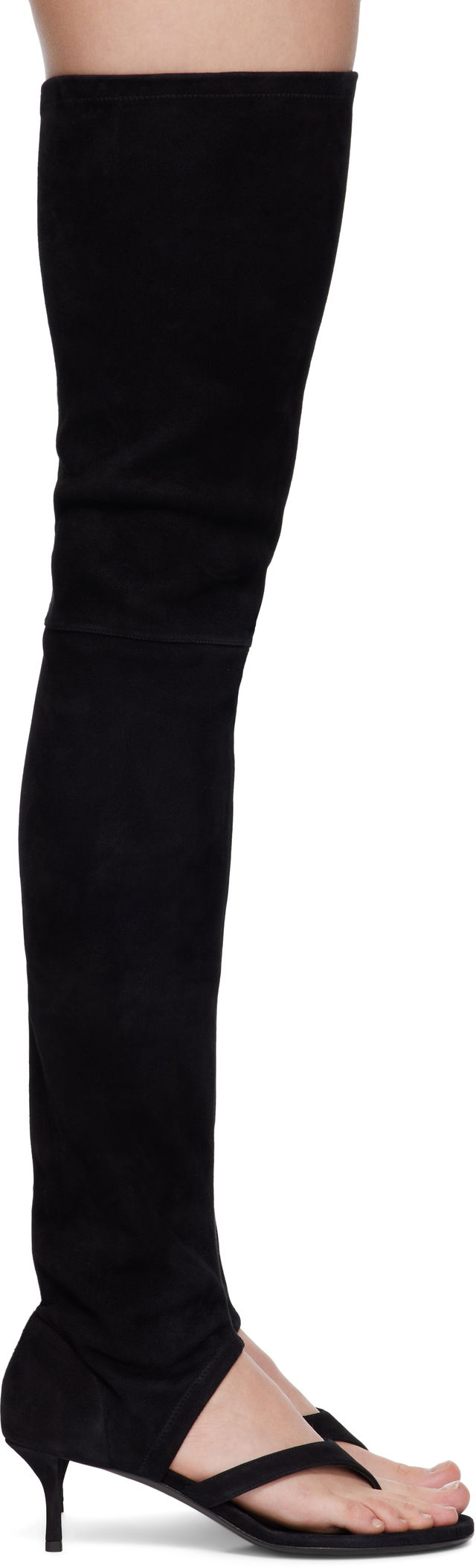 ALAÏA Stretch Suede Tall Thong Boots