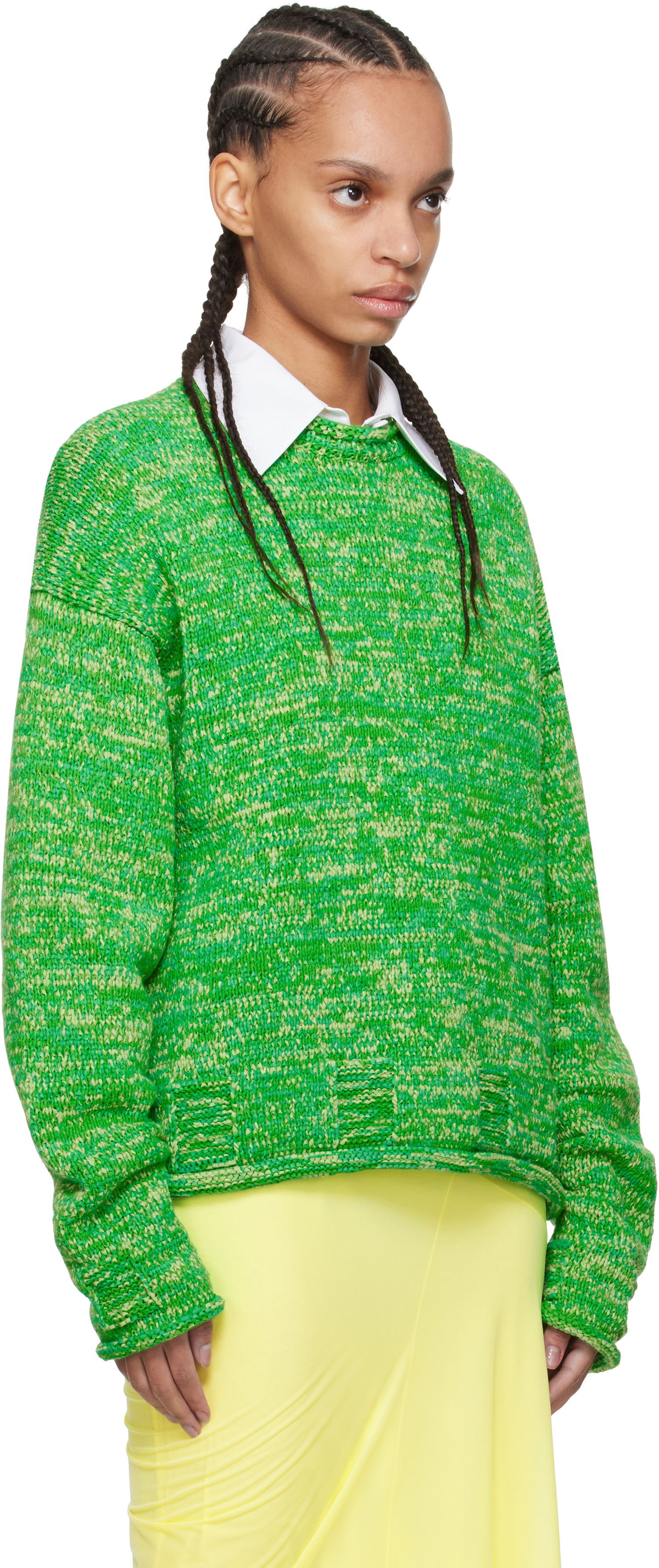 Пуловер JW Anderson JW Anderson Space Dye Crewneck Sweater Зелено | KW1407-YN0409, 1