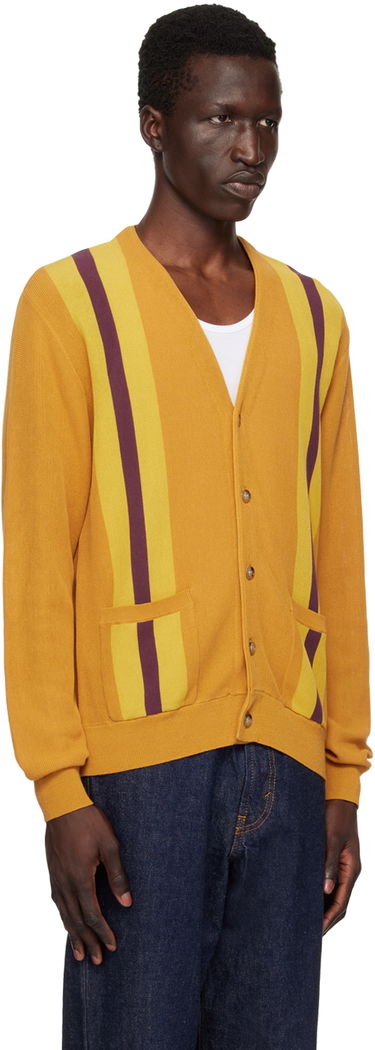 Пуловер BEAMS BEAMS PLUS Stripe Cardigan Жълто | 3815-0174-048, 1