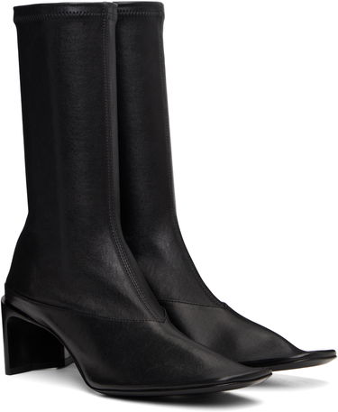 Кецове и обувки Jil Sander Jil Sander Mid-Calf Open-Toe Leather Boots Черно | J15WU0108_P1758, 3