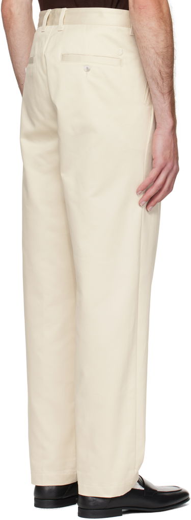 Панталони BOSS Relaxed-Fit Cotton Twill Trousers Бяло | 50546924, 2