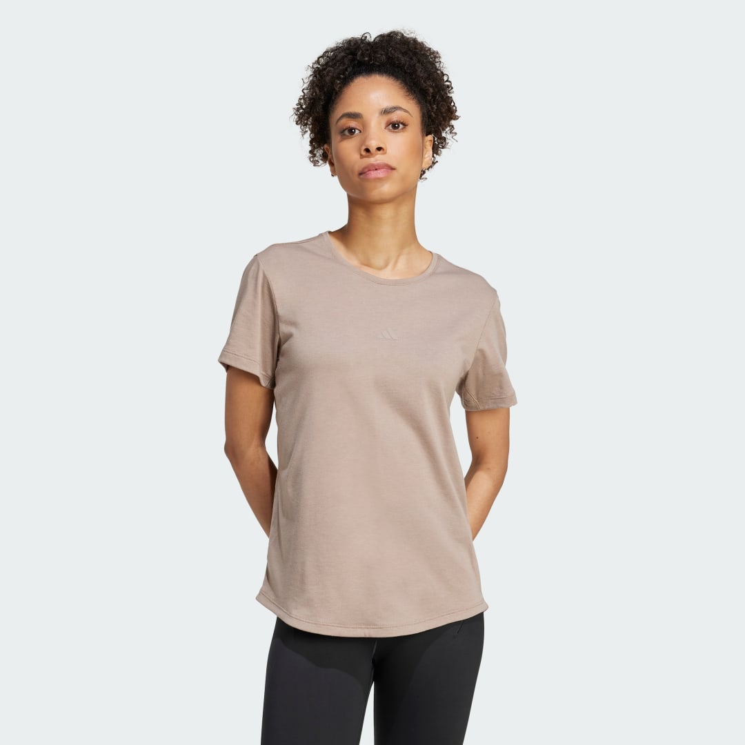 Тениска adidas Performance Yoga Essentials T-Shirt Бежово | JM4482, 0