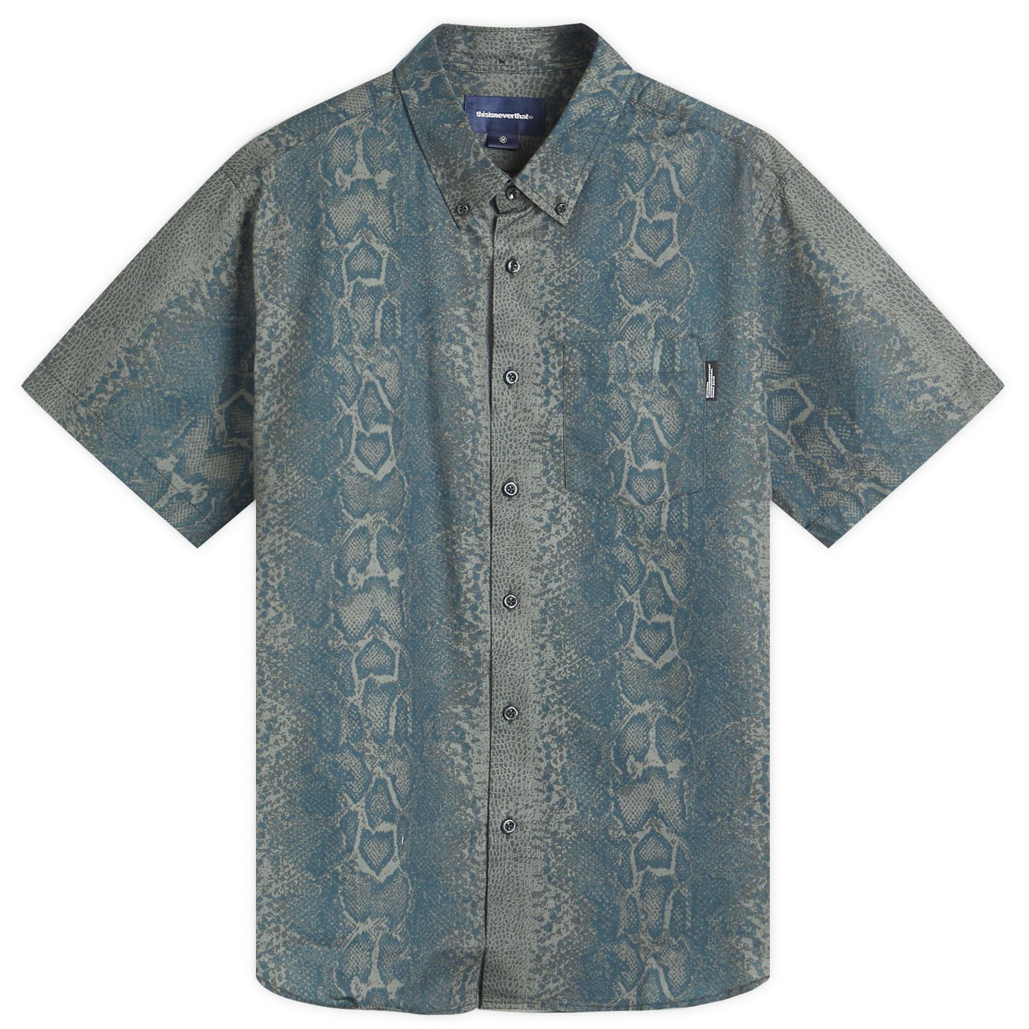 Риза thisisneverthat Python Short Sleeve Shirt Синьо | TN251WSHTS04-DNVY, 0