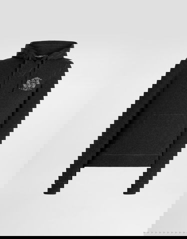 Суитчър Dolce & Gabbana Smooth Cashmere Hoodie with Embroidered Milano Crest Черно | GXX20ZJBWIRN1254, 0