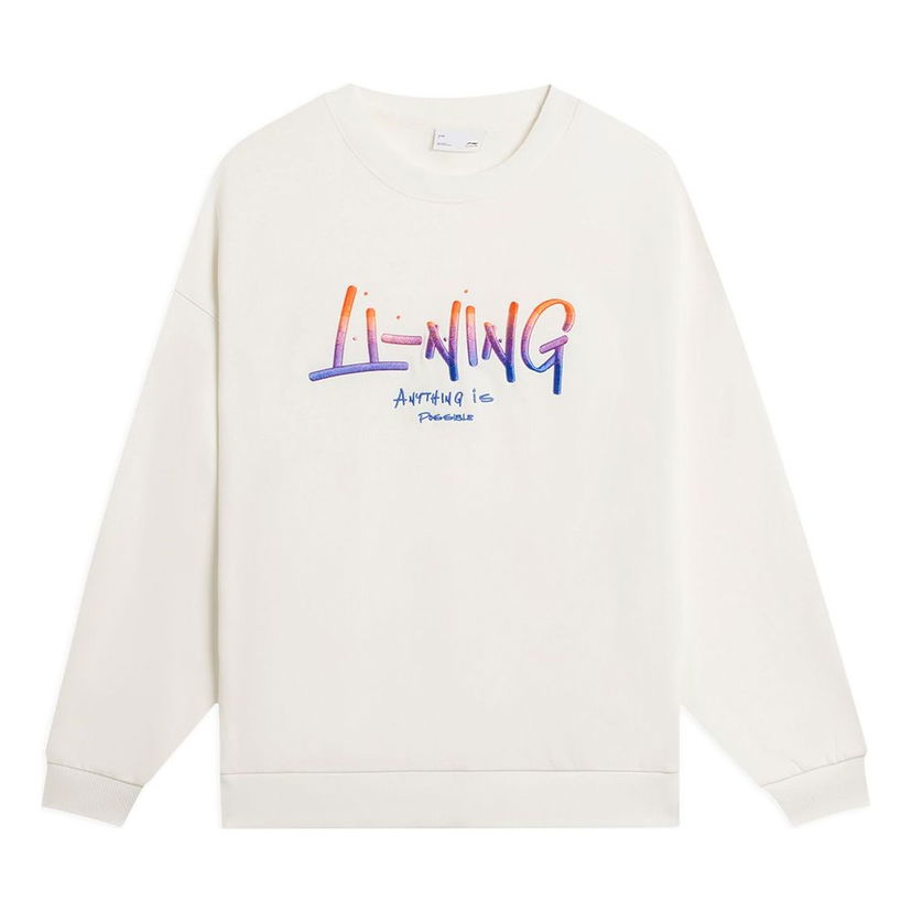 Пуловер Li-Ning Graphic Sweatshirt 'Anything Is Possible' Бяло | AWDSF75-8