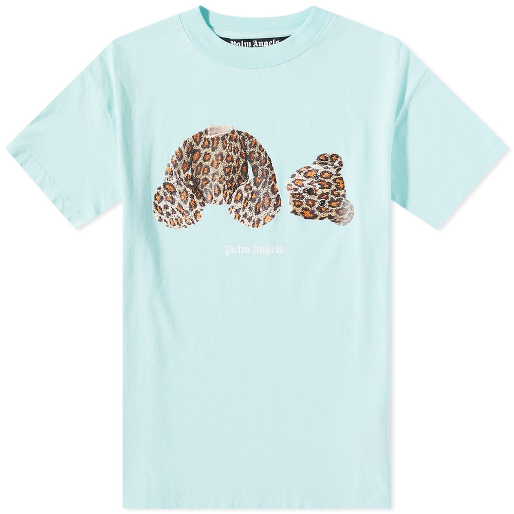 Тениска Palm Angels Leopard Kill The Bear Tee Тюркоазено | PMAA001S22JER0185260, 0