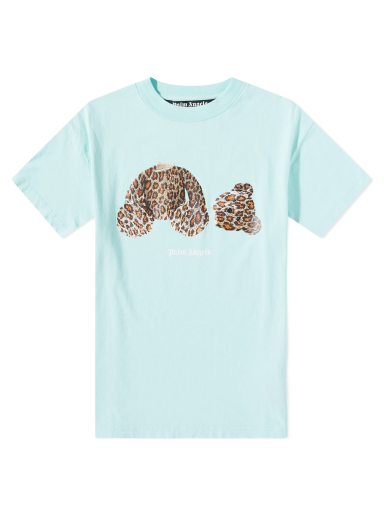 Тениска Palm Angels Leopard Kill The Bear Tee Тюркоазено | PMAA001S22JER0185260
