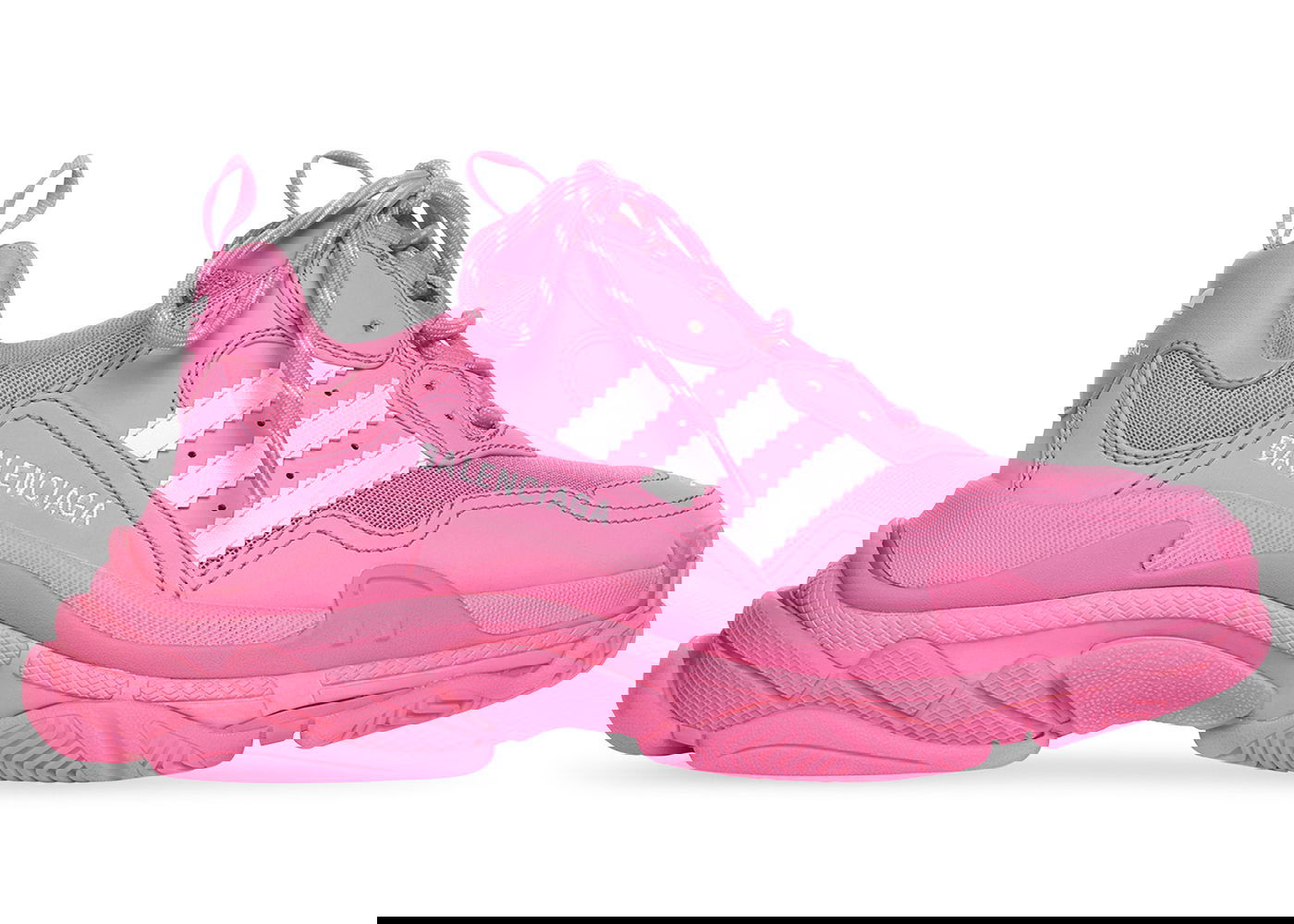 Кецове и обувки Balenciaga adidas x Triple S Neon Pink W Розово | 712764W2ZB65590, 0
