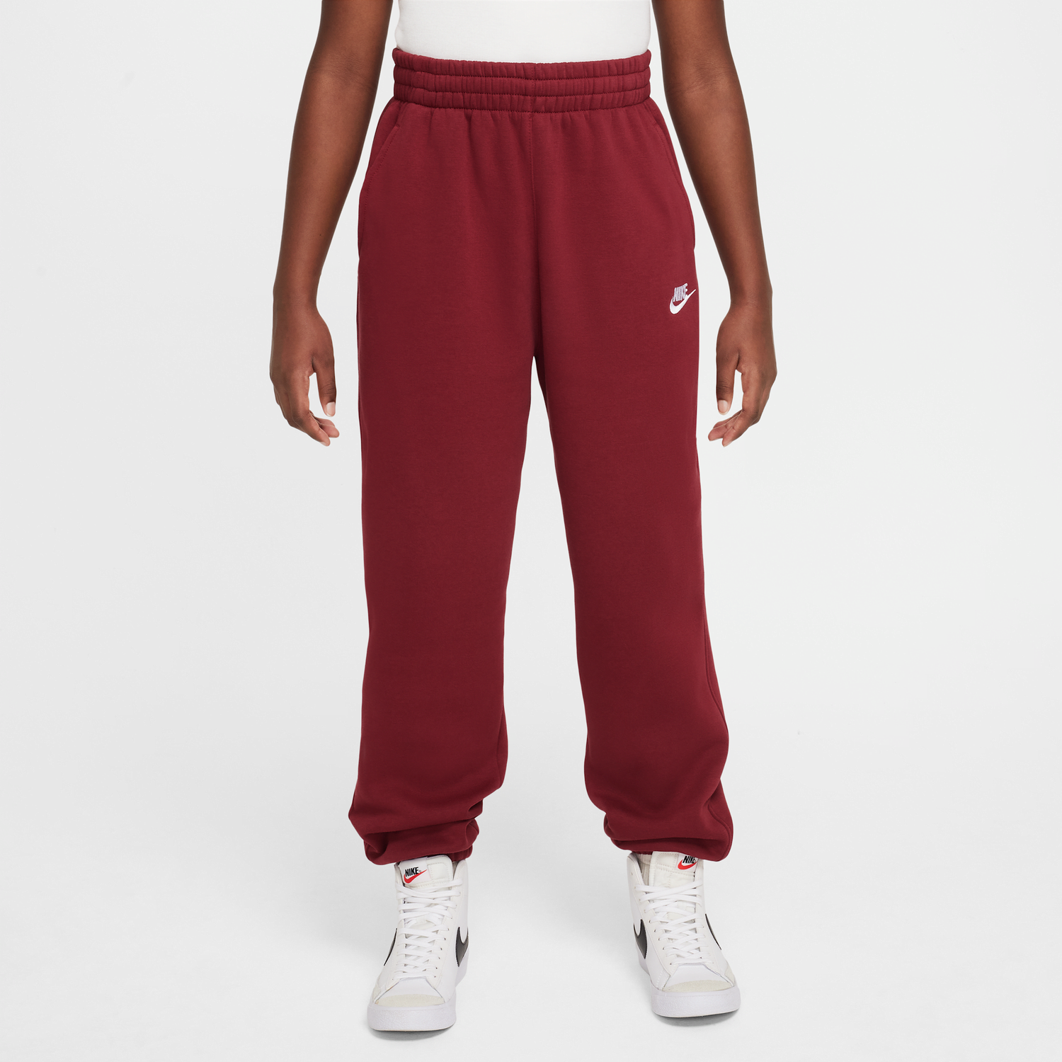 Спортни панталони Nike Nike Sportswear Club Fleece Older Kids' Loose Fit Pants Бургунди | FD2933-677, 1