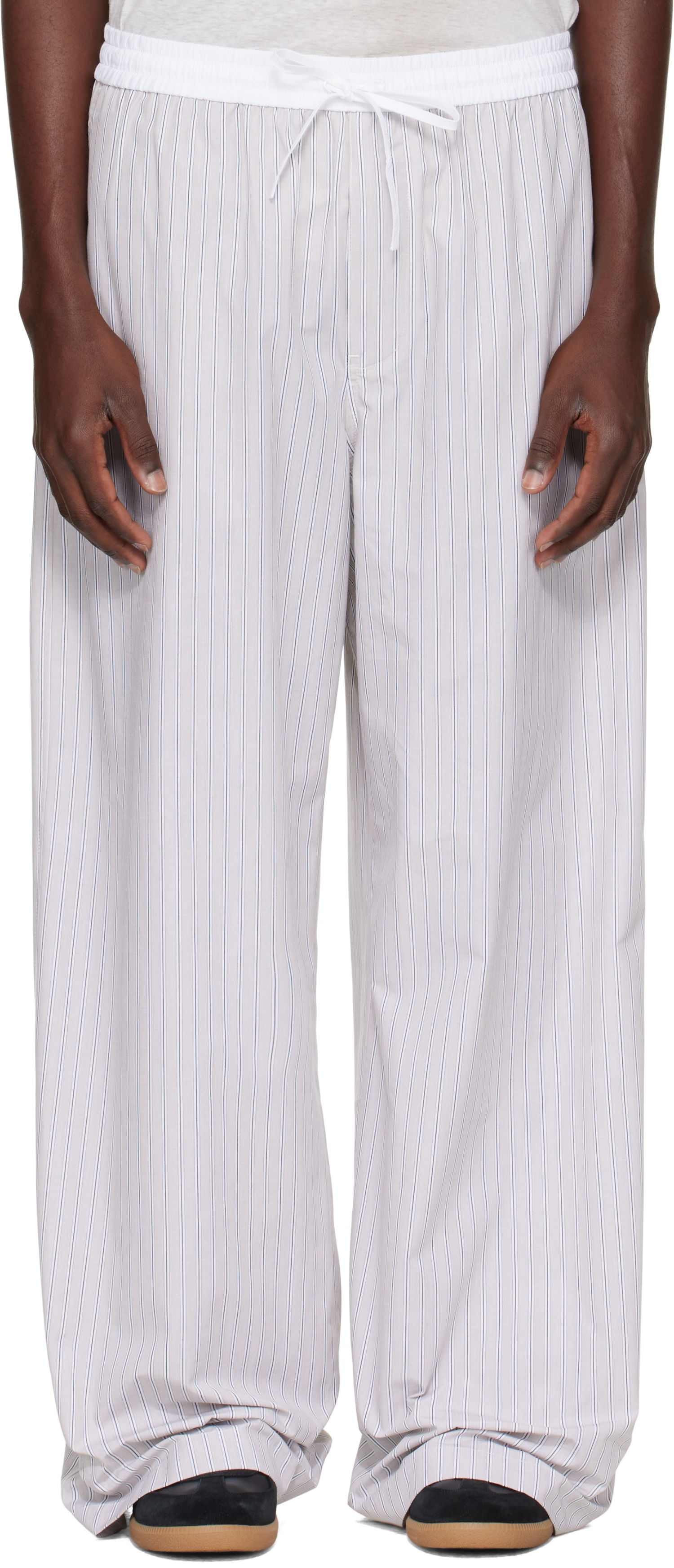 Панталони Acne Studios Acne Studios Striped Trousers Бяло | CK0128-, 0