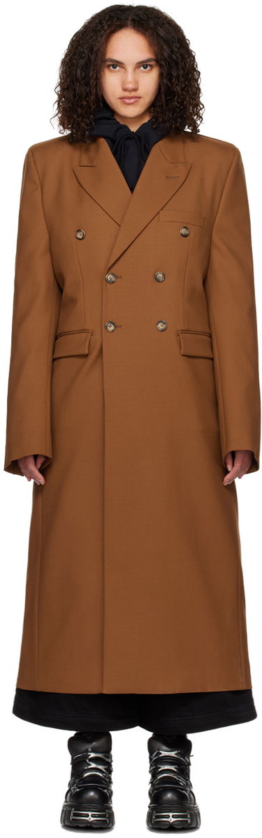 Палта VETEMENTS VTMNTS Double-Breasted Coat Кафяво | VL14CO460X, 0