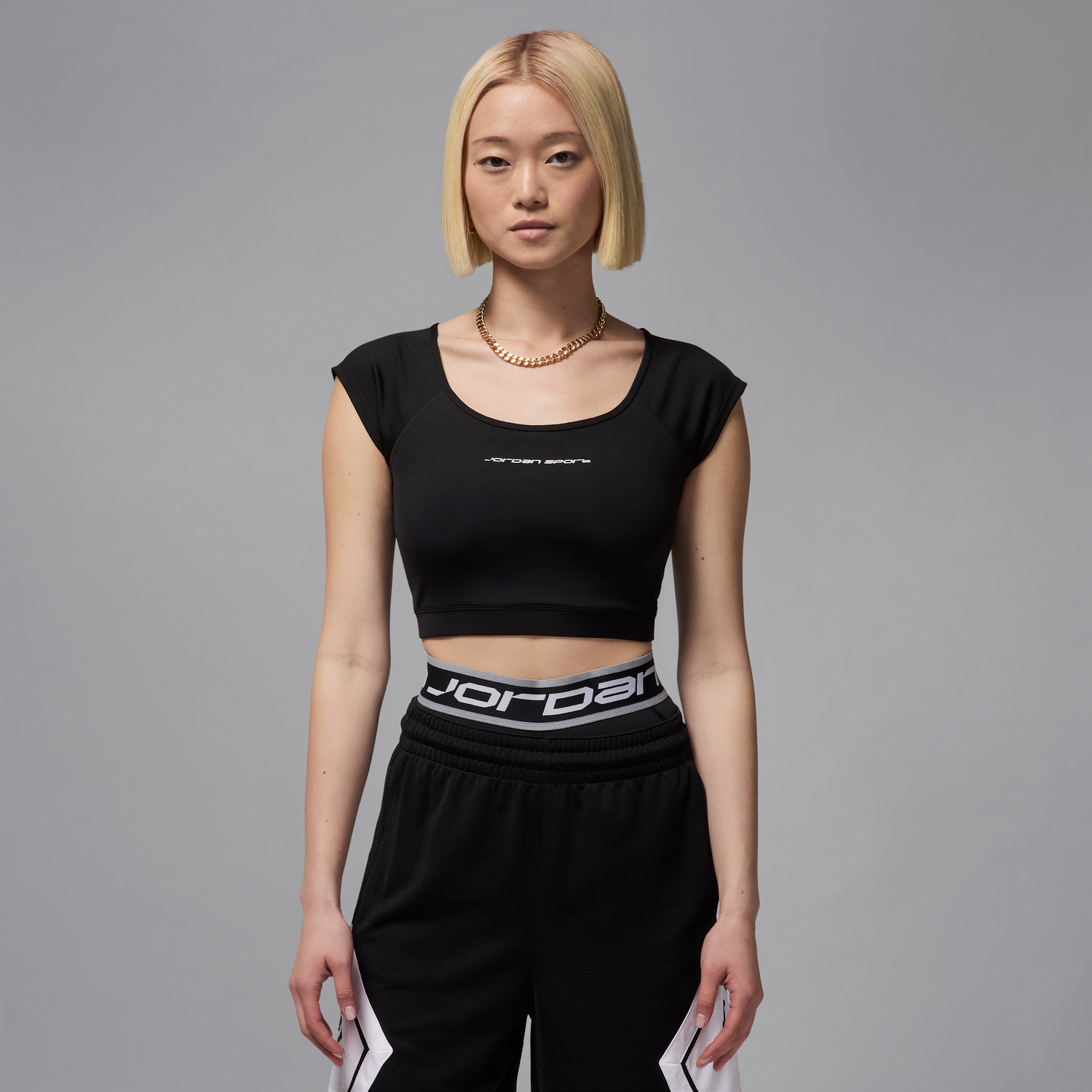 Съкратен топ Jordan Jordan Sport Knit Crop Top Черно | HJ0070-010, 1