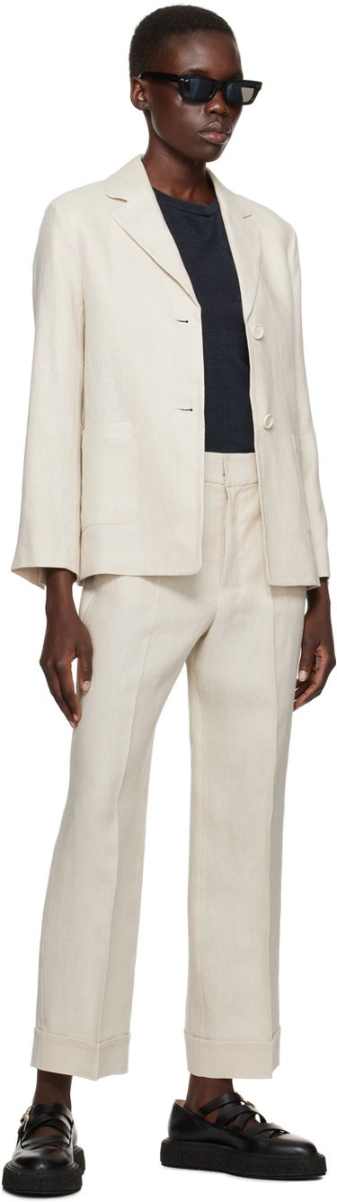 Тениска Max Mara Pocket Linen T-Shirt Тъмно синьо | 2419361013600, 4