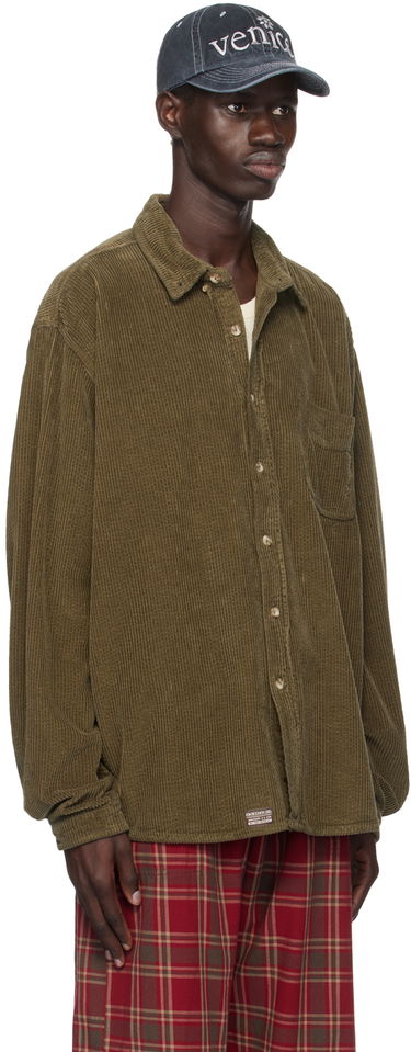 Риза ERL Corduroy Button-Up Shirt Зелено | ERL09B009, 1