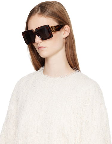 Слънчеви очила Loewe Beveled Square Maxi Anagram Sunglasses Кафяво | LW40176UW5152E 192337240218, 3