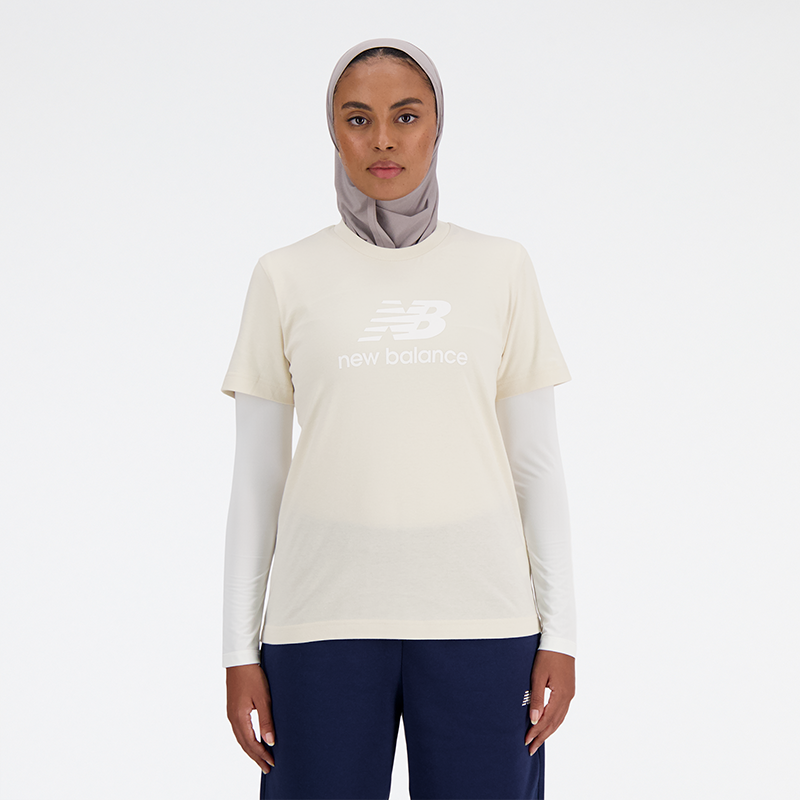 Тениска New Balance Women's T-Shirt Бежово | NBWT41502LIN, 0