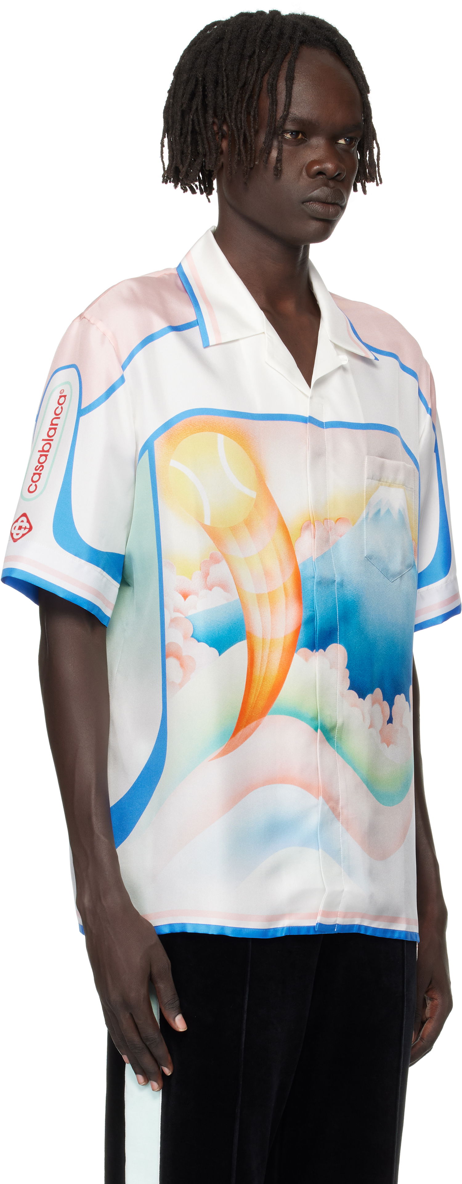 Риза Casablanca Casablanca Fuji Dream Silk Resort Shirt Бяло | MPF25-SH-003-03, 1