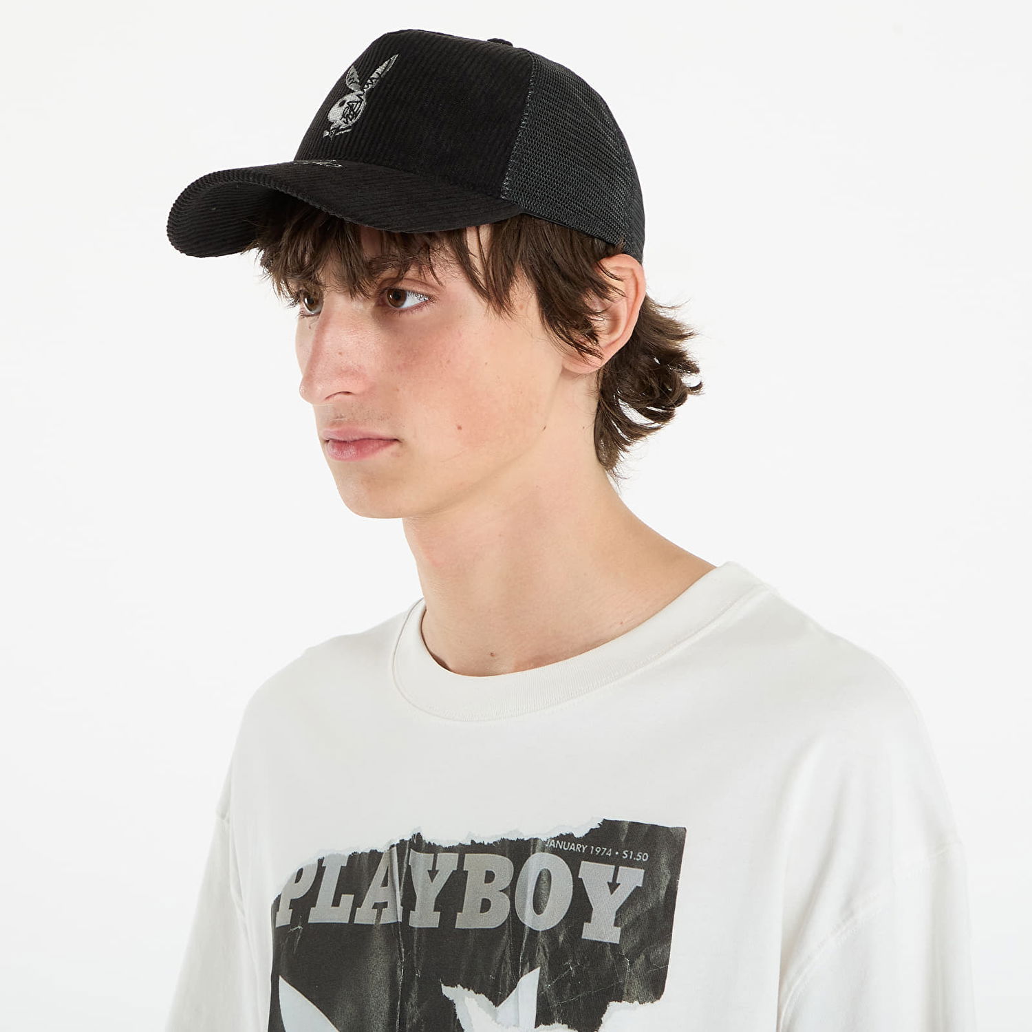 Шапка с козирка Footshop Playboy x FTSHP Corduroy Trucker Black Черно | FTSHP_533, 1