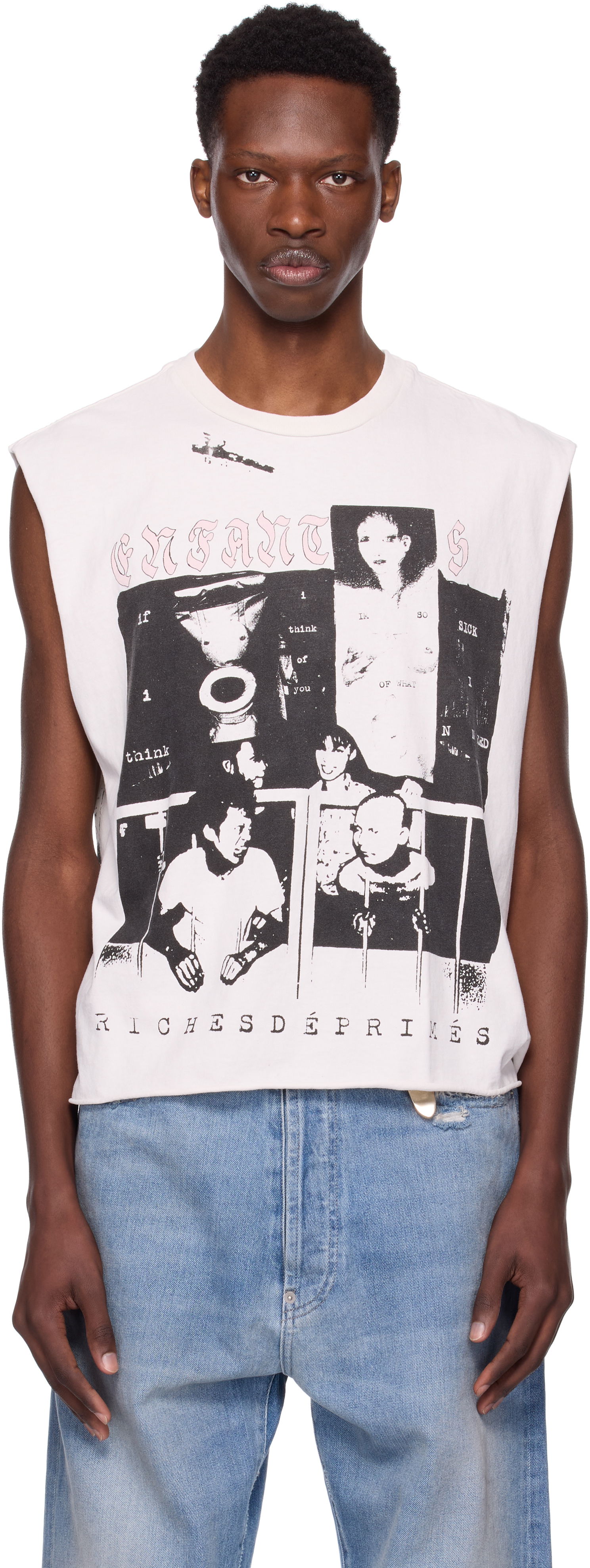 Тениска Enfants Riches Déprimés Enfants Riches Déprimés Endless Blockades Graphic Cut Off T-Shirt Бяло | 010-835, 0