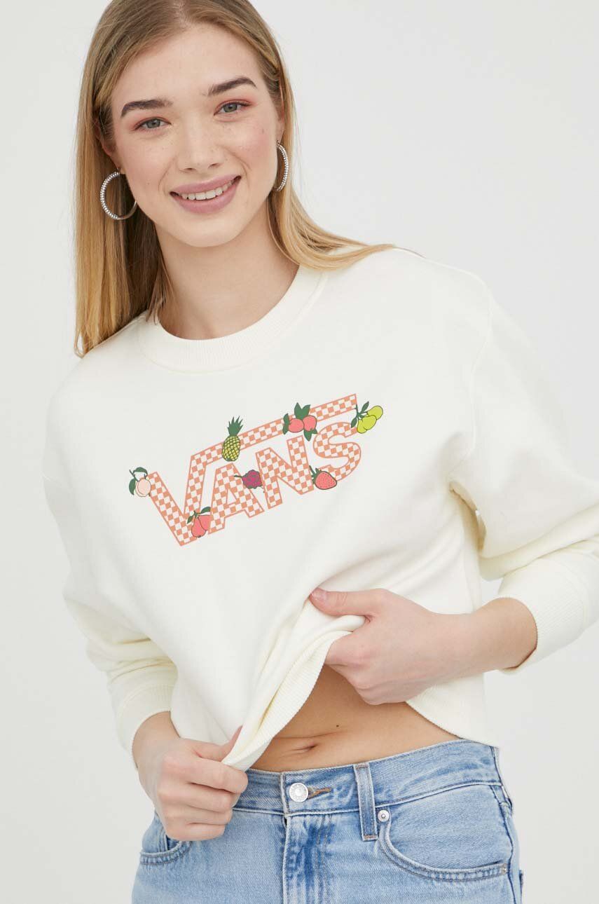 Суитчър Vans Fruit Checkerboard Crop Crew Бяло | VN00073NFS81, 0