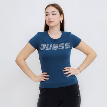 Тениска GUESS Guess Kiara Short Sleeve T-Shirt Синьо | V4BI16KCIV1-G7HG, 2