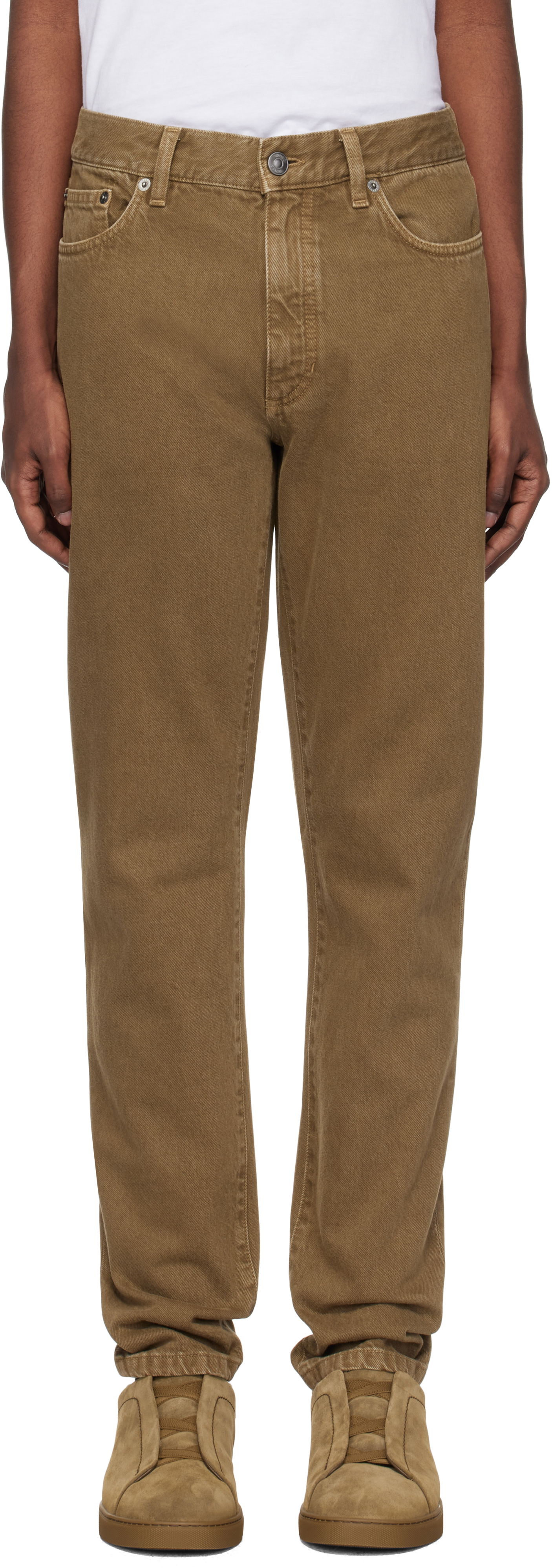 Дънки ZEGNA Roccia Jeans Кафяво | UEIB5A8-CITY, 0