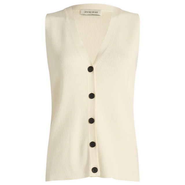 Anine Bing Lawrence Knit Vest, Size Large