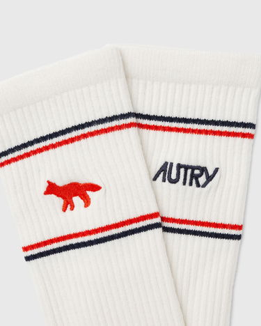 Чорапи Autry Autry x Maison Kitsuné Crew Socks Бяло | SOPUMK4W, 1