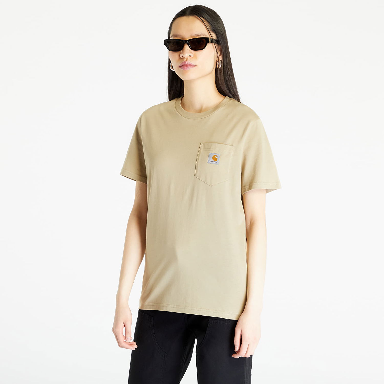 Тениска Carhartt WIP S/S Pocket T-Shirt Ammonite Бежово | I030434_0VZ_XX, 0
