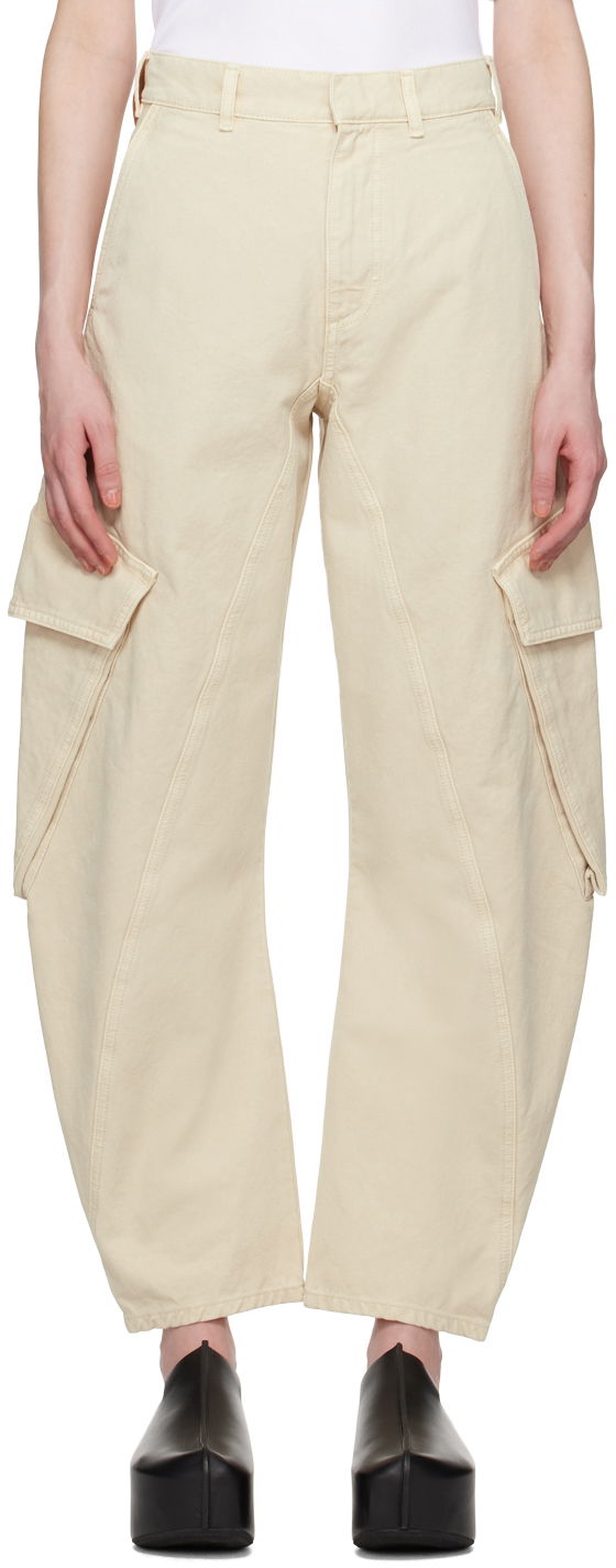 Панталони JW Anderson Beige Twisted Trousers Бежово | TR0346-PG1476, 0