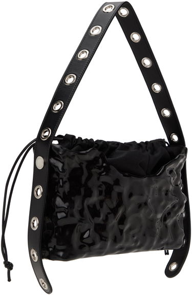 Дамска чанта Ottolinger Signature Crinkled Patent Baguette with Eyelet Strap Черно | 2702108, 2