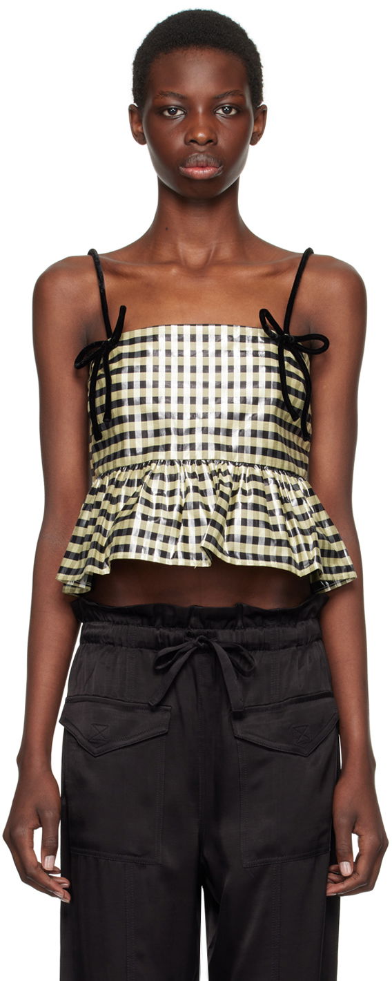 Shiny Check Camisole Top