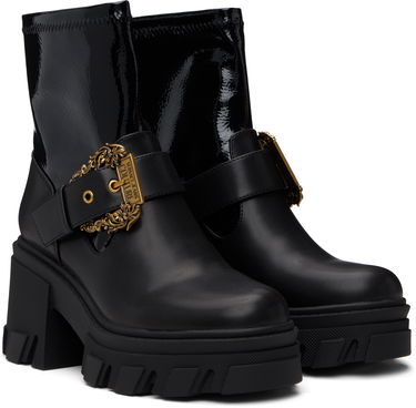 Кецове и обувки Versace Sophie Baroque Buckle Boots Черно | E79VA3S80_EZSC73, 3