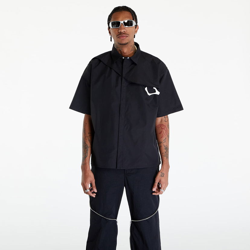 Риза HELIOT EMIL Short Sleeve Nylon Shirt with Carabiner Черно | HE_M_05_018_P04_BLK01