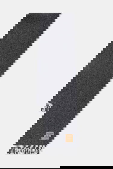 Шал GANNI Smooth Double Face Wool Solid Scarf Сиво | A6932, 0