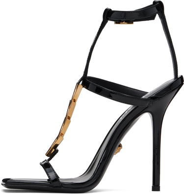 Бижута Versace Versace V2025 Chain Patent Heeled Sandals Черно | 1018236_D2VE_1B00V, 2