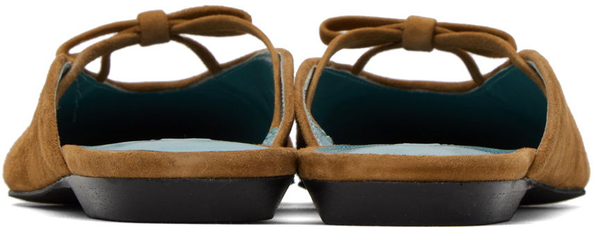Облекло BY FAR BY FAR Finn Suede Leather Mules Кафяво | 23FWFNNFLTNU, 1