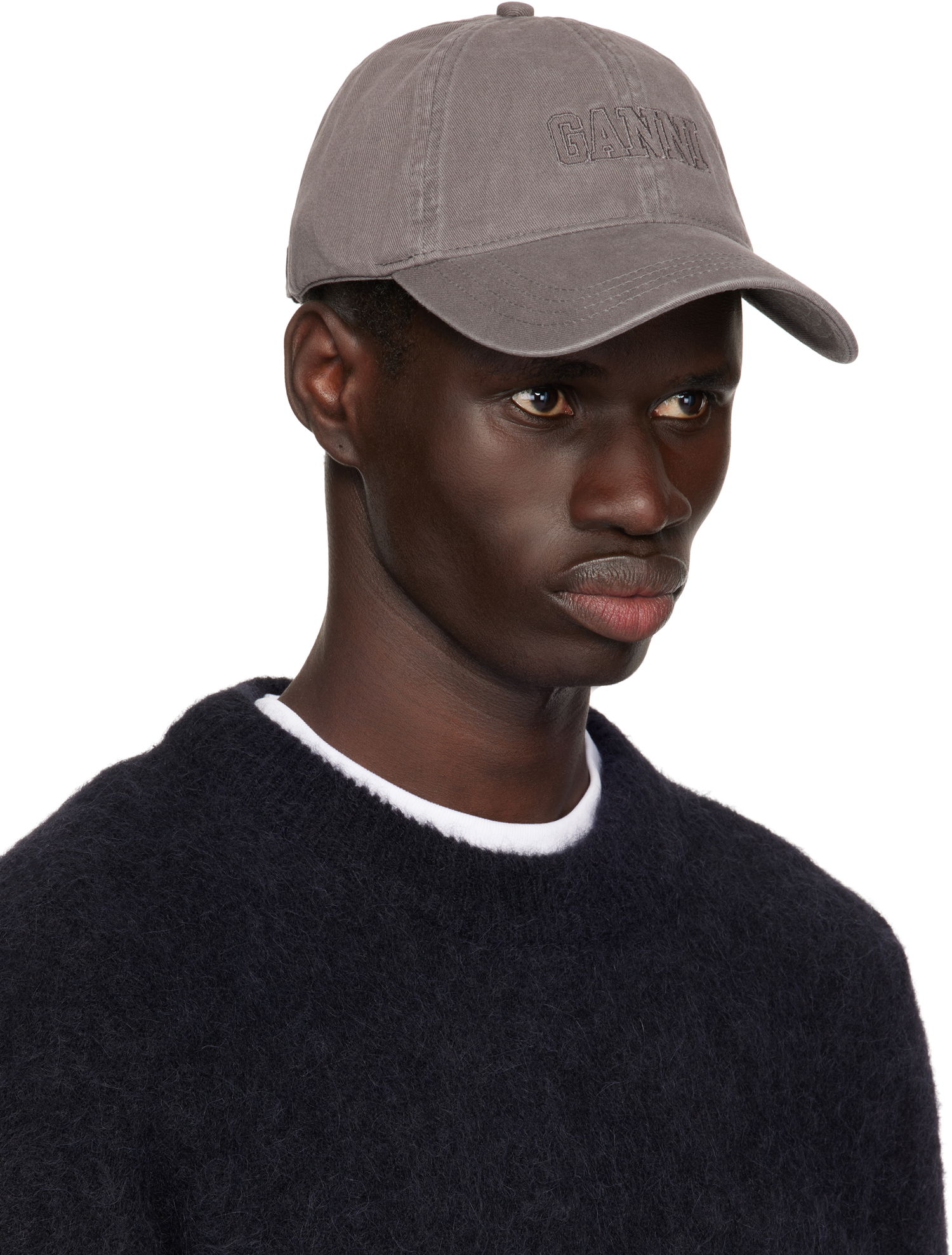 Шапка с козирка GANNI Ganni Embroidered Logo Cap Сиво | A6302, 1