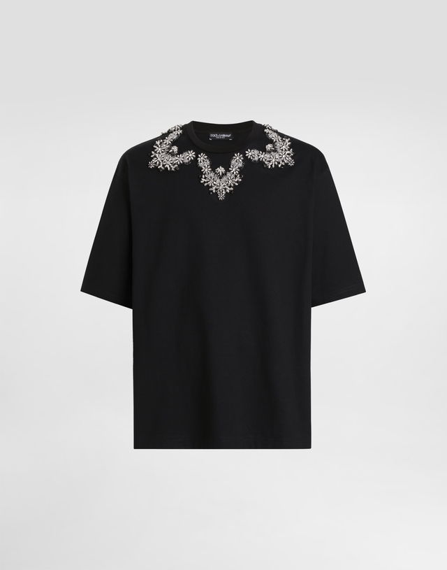 Jersey T-shirt with Crystal Embellishment