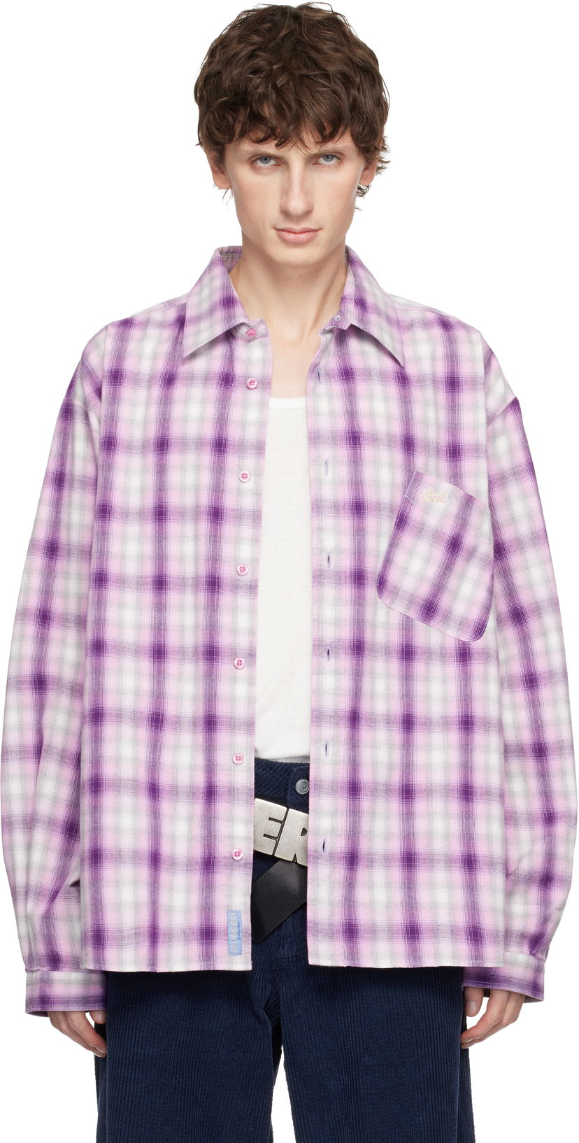 Риза ERL Long Sleeve Plaid Button-Up Shirt Многоцветен | ERL11B003